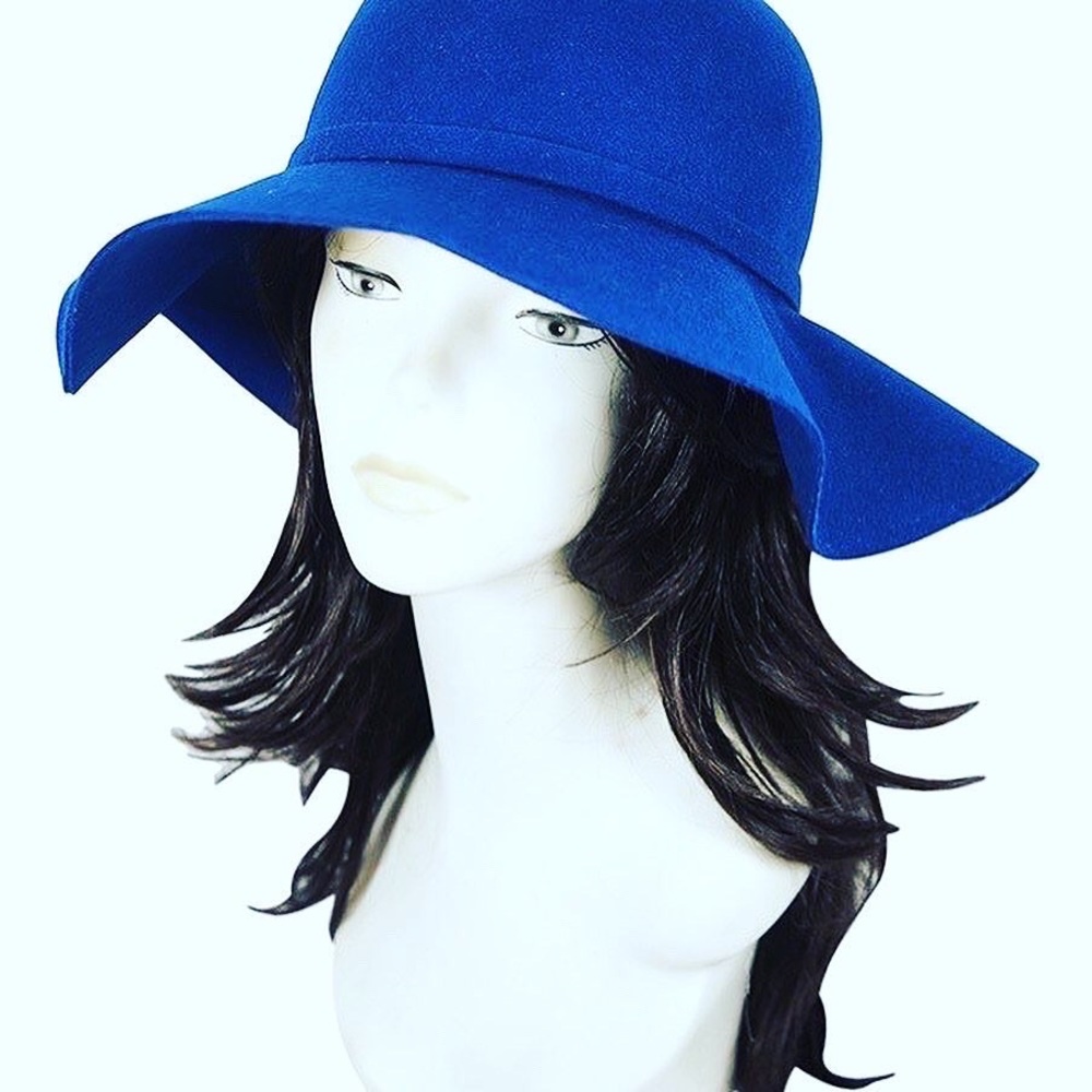 Blue Ankle Boots & Floppy Hat Set